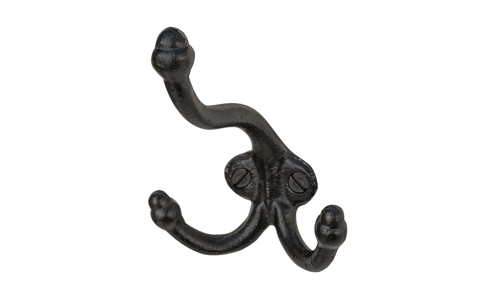Black Cast Iron Triple Acorn Hook