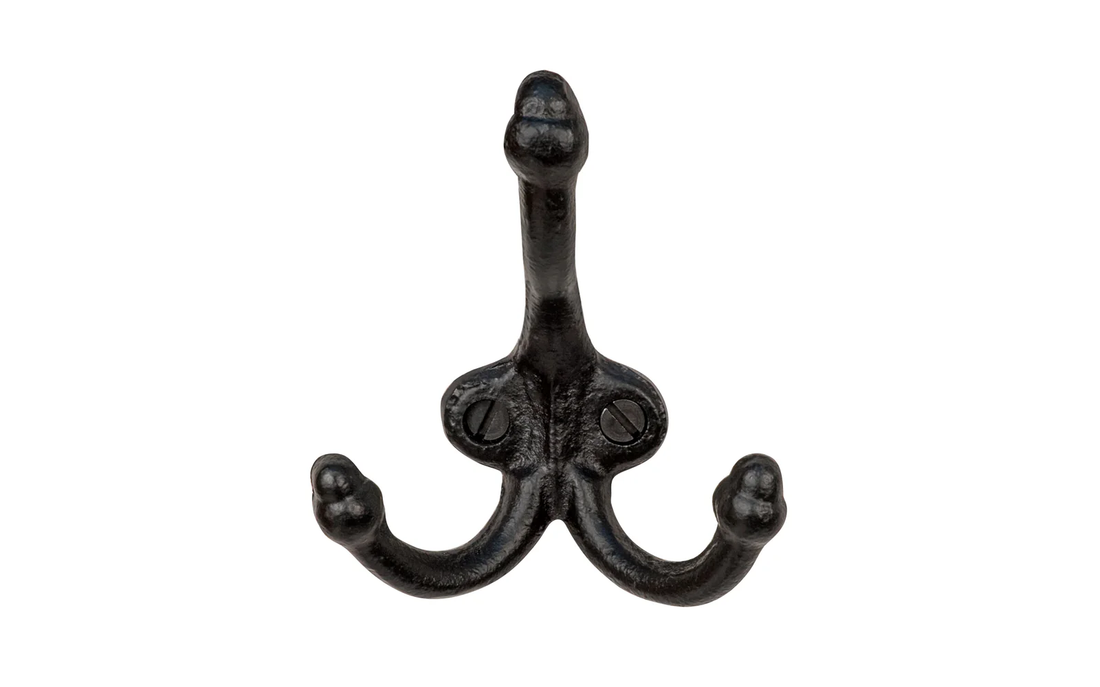 Black Cast Iron Triple Acorn Hook - Image 2