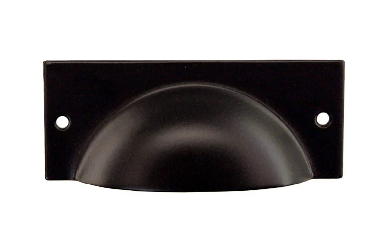 Black Finish on Steel Rectangular Bin Pull ~ 3-1/4" On Centers - Image 3