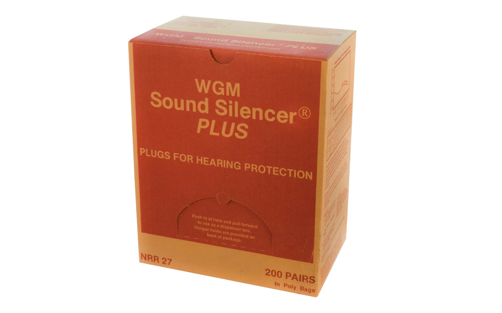 Box of Foam Earplugs WGM Sound Silencer Plus NRR 27 - 200 Pairs