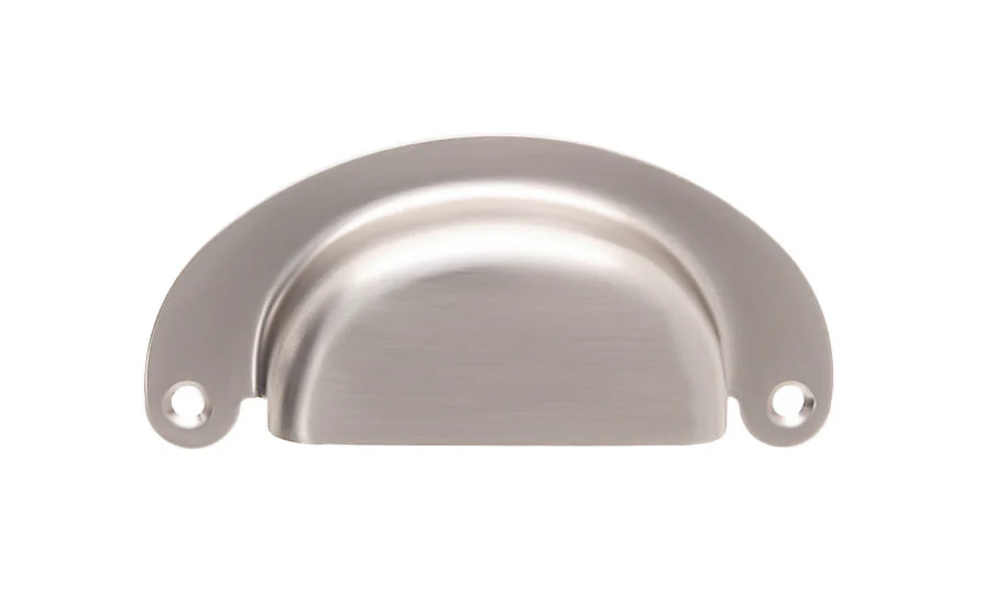 Classic Brass Half-Round Bin Pull ~ 3" On Centers - Image 2