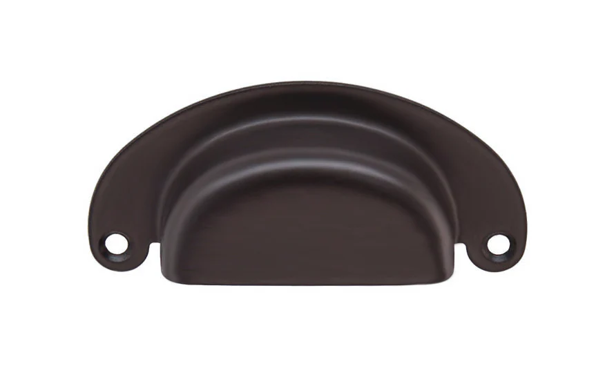 Classic Brass Half-Round Bin Pull ~ 3" On Centers - Image 3