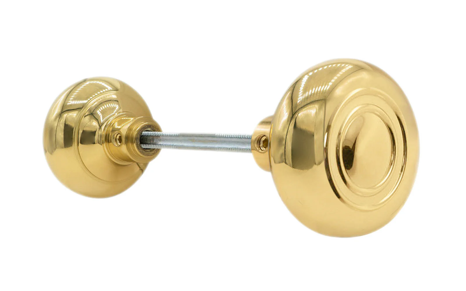 Pair of Brass Circle-Ring Design Doorknobs - Image 4