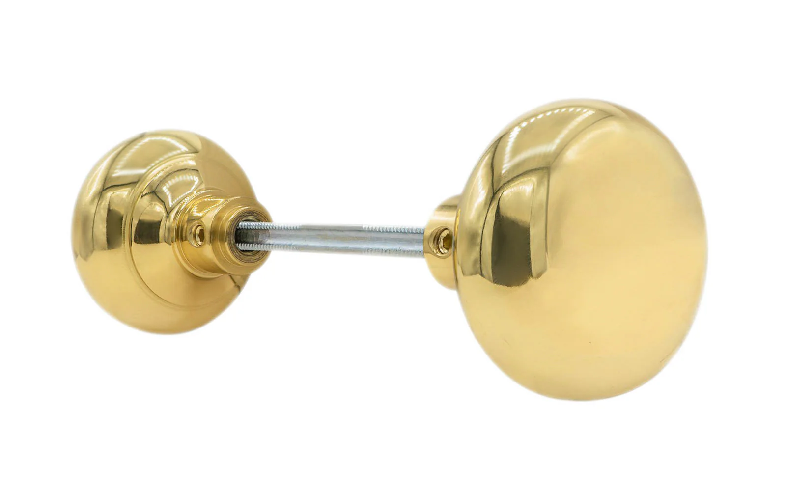 Pair of Classic Brass Smooth Doorknobs - Image 4