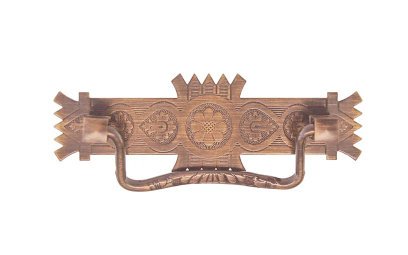 Brass Eastlake Drop Pull ~ 3" On Centers - Image 2