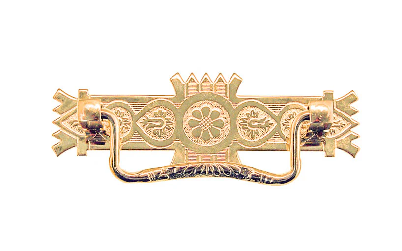 Brass Eastlake Drop Pull ~ 3" On Centers - Image 3