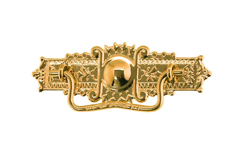 Brass Eastlake Drop Pull ~ 3" On Centers - Image 2