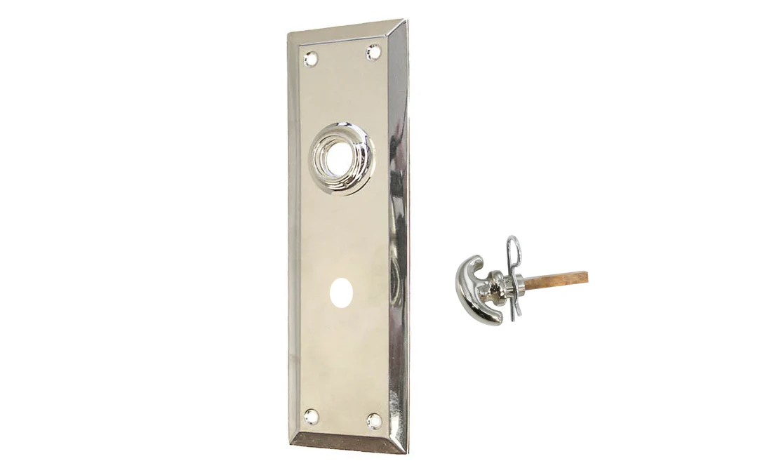 Brass Escutcheon Door Plate with Emergency Release Hole & Thumbturn Key - Image 2