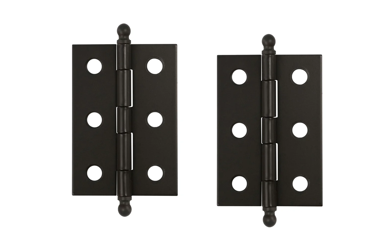 Pair of Loose Pin Plated Steel Ball-Tip Cabinet Hinges ~ 2" x 1-3/8" - Image 2