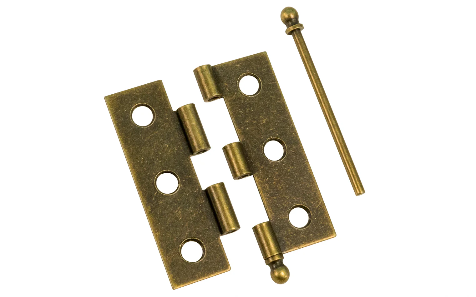 Pair of Loose Pin Plated Steel Ball-Tip Cabinet Hinges ~ 2" x 1-3/8" - Image 3