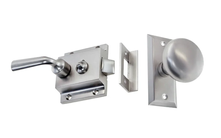 Brass Screen Door Rim Latch with Knob & Lever - Image 5