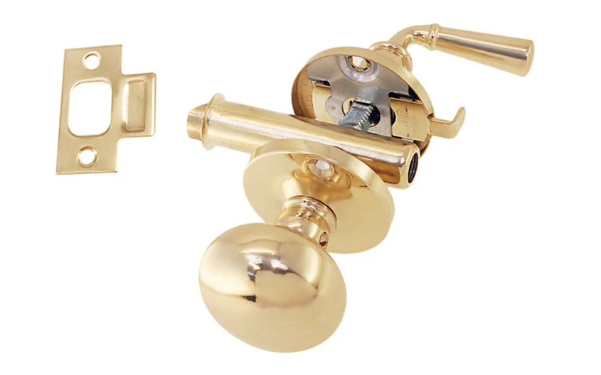 Brass Screen Door Mortise Latch with Knob & Lever - Image 5