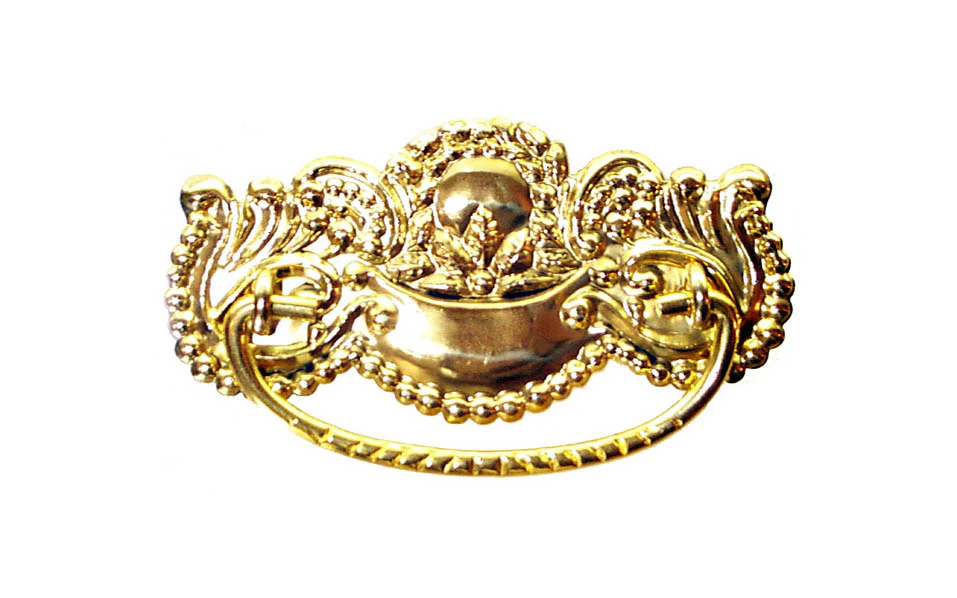 Brass Victorian Drop Pull ~ 3" On Centers - Image 2