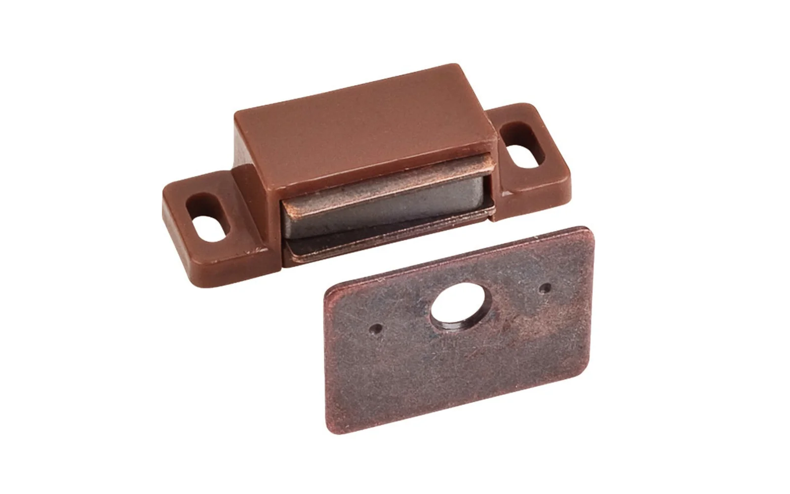 Brown Magnetic Catch with Bronze Plate