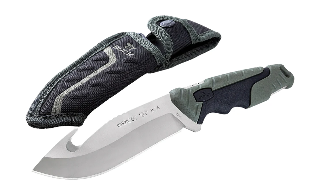 Buck Knives 657 Pursuit, Large Fixed Blade Knife with Guthook - Green - Image 4