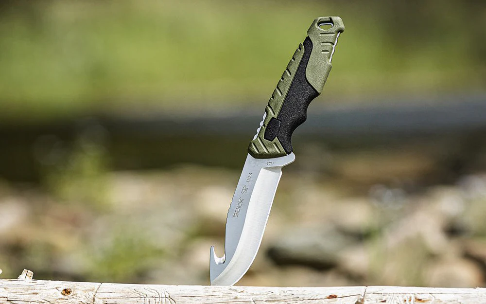 Buck Knives 657 Pursuit, Large Fixed Blade Knife with Guthook - Green - Image 6