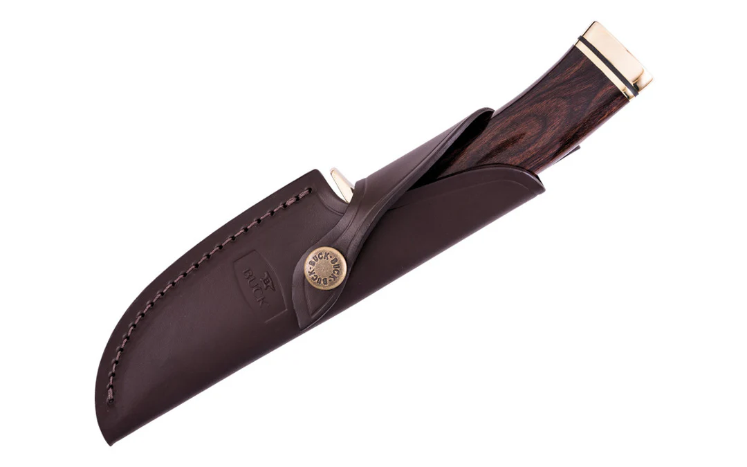 Buck Knives Zipper Knife & Sheath - Fixed Blade with Walnut Dymalux Handle - Image 5