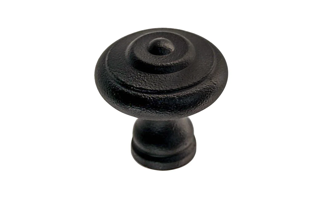 Satin Black Mid-Century Cast Iron Cabinet Knob - Image 3