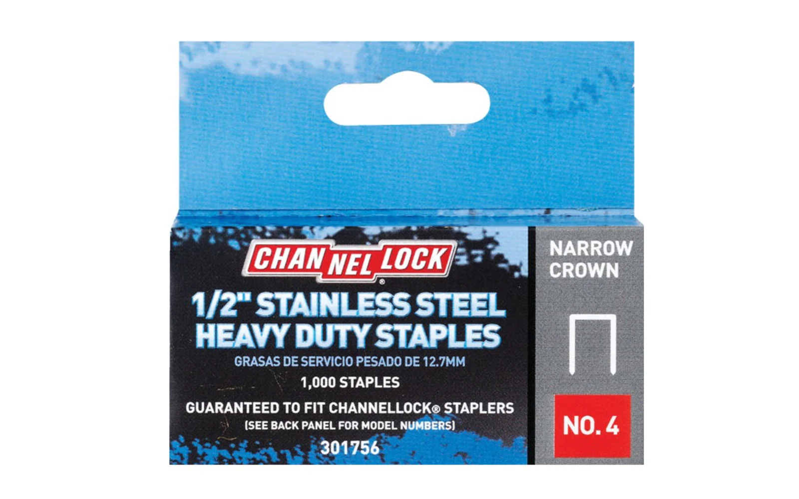 Channellock No. 4 Narrow Crown 1/2" HD Stainless Staples - 1000 Staples