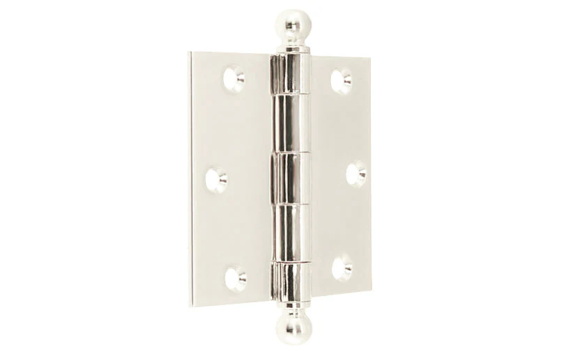 Pair of Classic Ball-Tip Door Hinges ~ 3" x 3" - Image 4