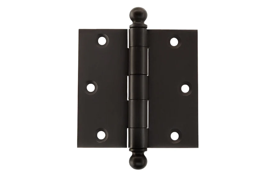 Pair of Classic Ball-Tip Door Hinges ~ 3-1/2" x 3-1/2" - Image 2