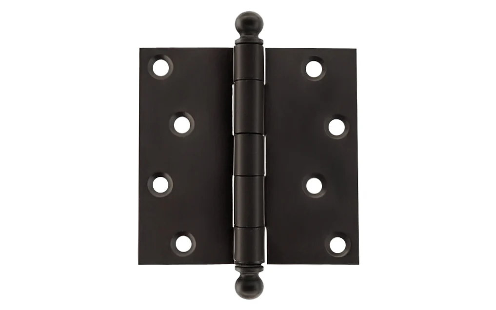 Pair of Classic Ball-Tip Door Hinges ~ 4" x 4" - Image 3