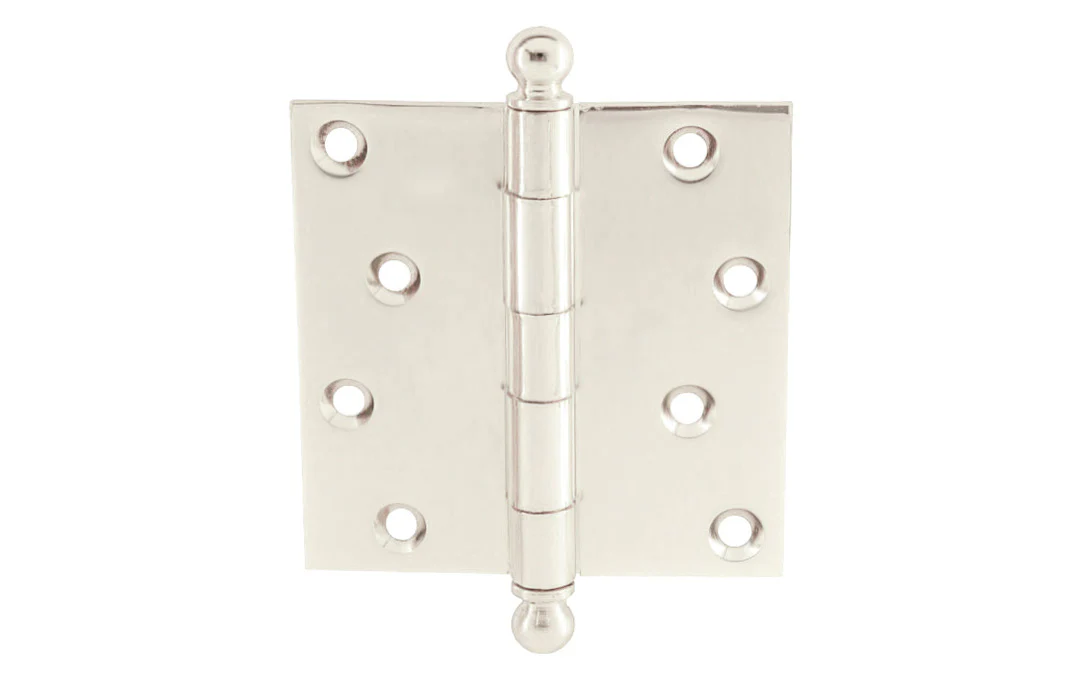 Pair of Classic Ball-Tip Door Hinges ~ 4" x 4" - Image 4