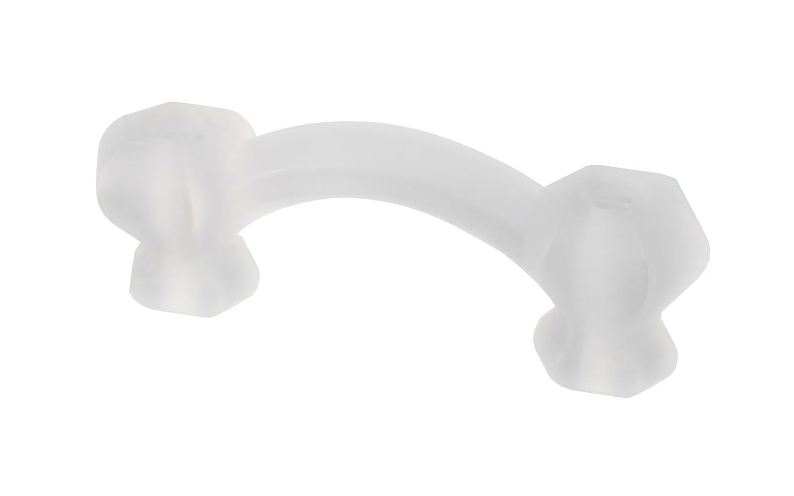 Classic Hexagonal Glass Drawer Pull ~ Frosted