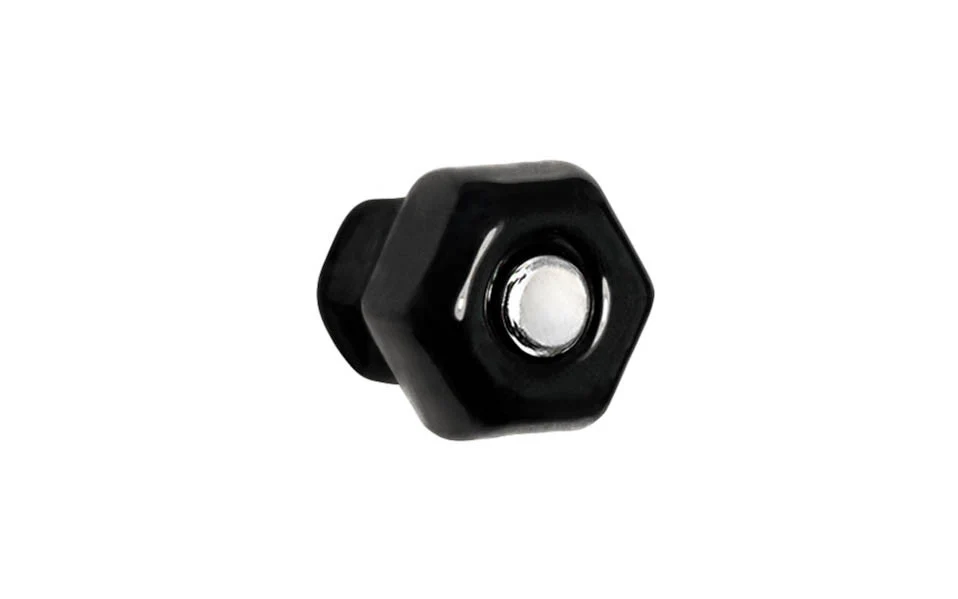 Classic Hexagonal Glass Cabinet Knob ~ Black - Image 3