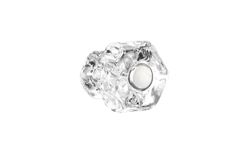Classic Hexagonal Glass Cabinet Knob ~ Clear - Image 3