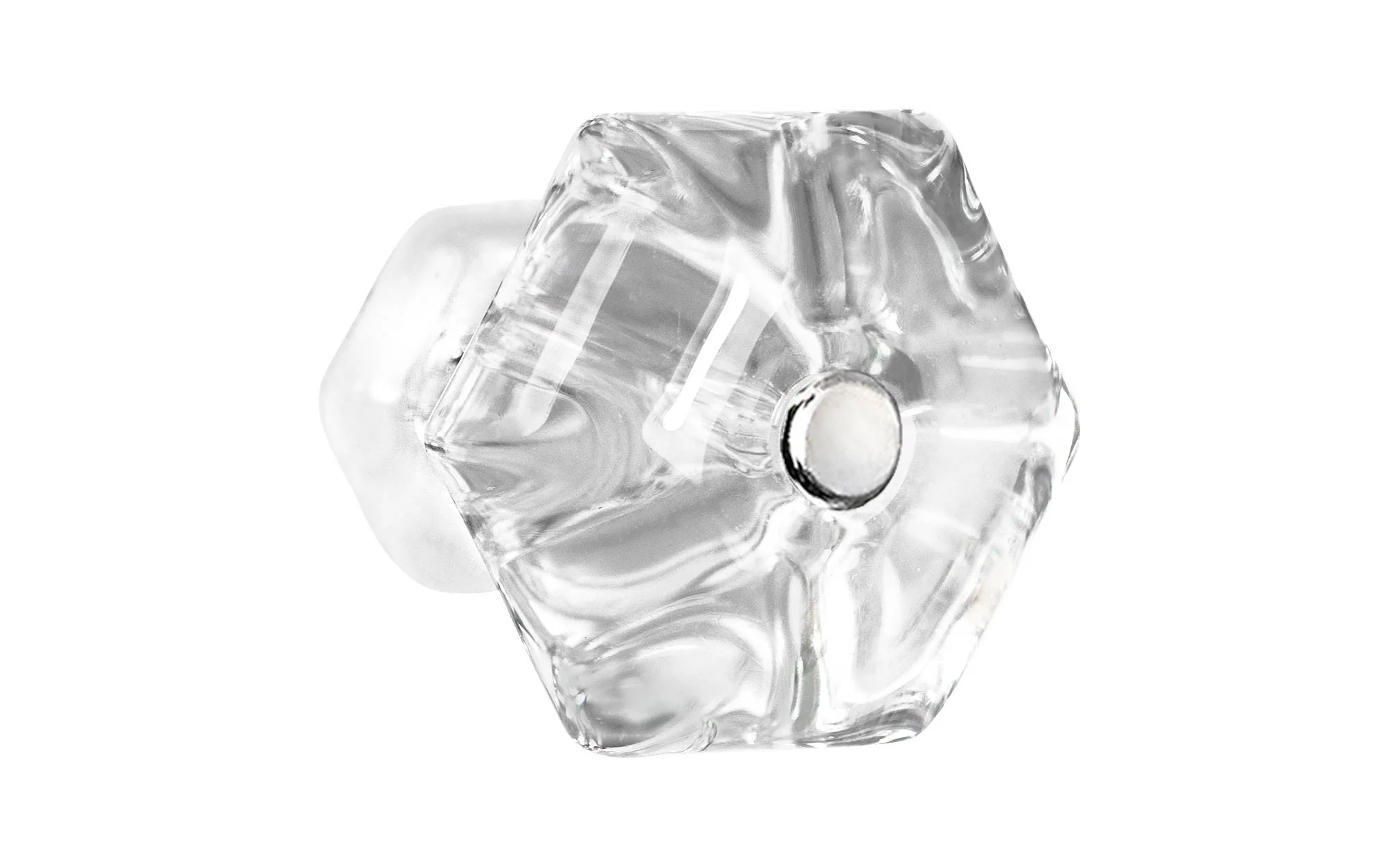 Classic Hexagonal Glass Cabinet Knob ~ Clear - Image 4