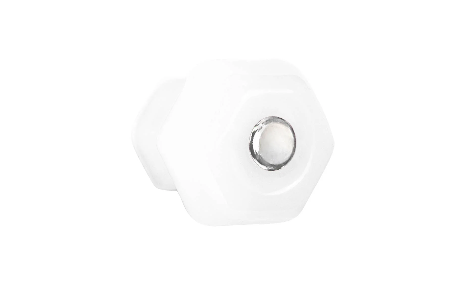 Classic Hexagonal Glass Cabinet Knob ~ Translucent White - Opal - Image 2