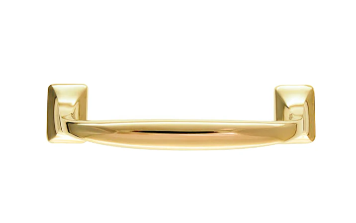 Classic Offset Solid Brass Pull ~ 3-1/2" On Centers - Image 5