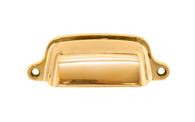 Classic Solid Brass Bin Pull ~ 3" On Centers