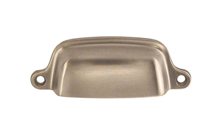 Classic Solid Brass Bin Pull ~ 3" On Centers - Image 3