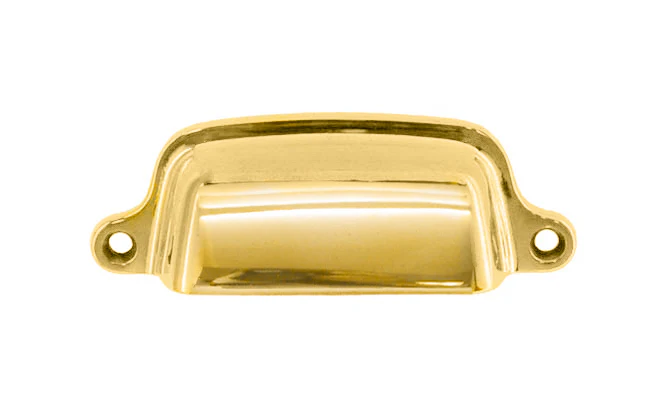 Classic Solid Brass Bin Pull ~ 3" On Centers - Image 5