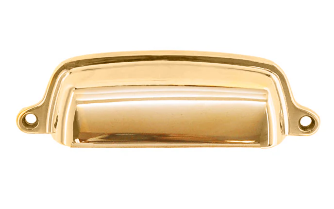 Classic Solid Brass Bin Pull ~ 4" On Centers