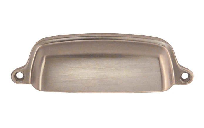 Classic Solid Brass Bin Pull ~ 4" On Centers - Image 2
