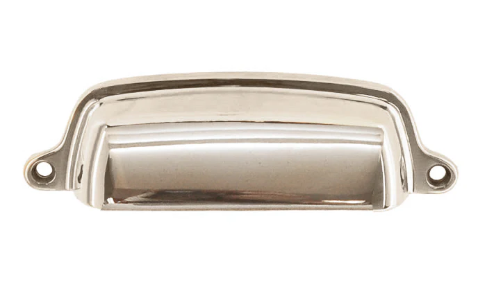 Classic Solid Brass Bin Pull ~ 4" On Centers - Image 4