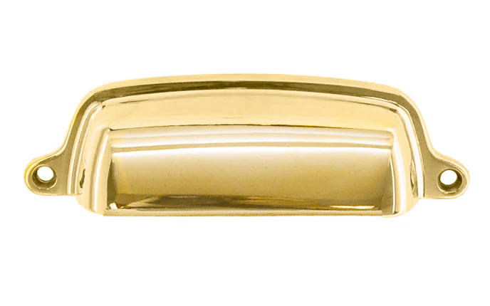 Classic Solid Brass Bin Pull ~ 4" On Centers - Image 5