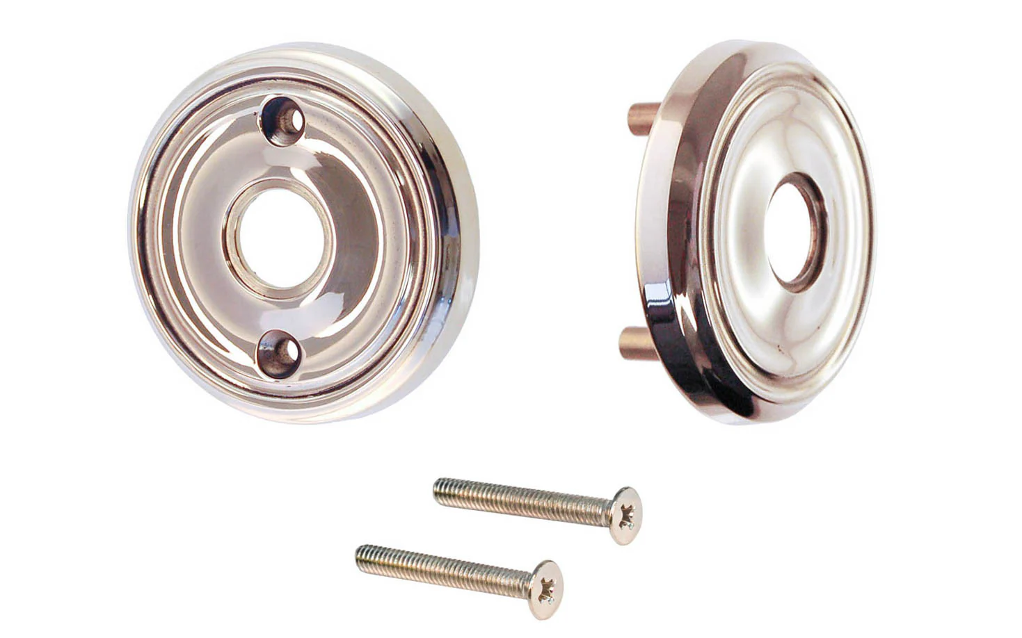 Classic Solid Brass Rosette Set ~ Passage (Non-Locking) - Image 3