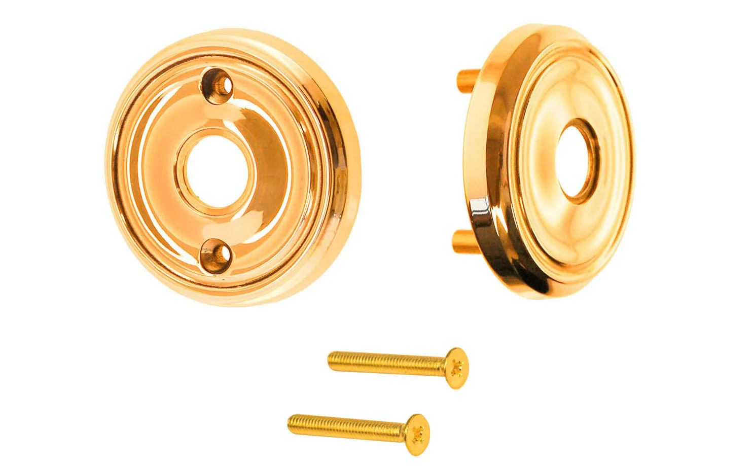 Classic Solid Brass Rosette Set ~ Passage (Non-Locking) - Image 5