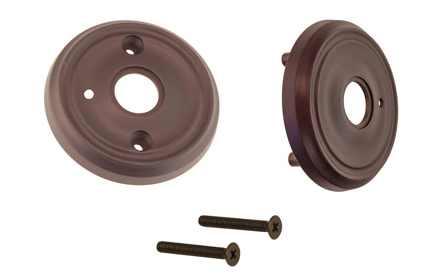 Classic Solid Brass Rosette Set ~ Privacy (Locking) - Image 3