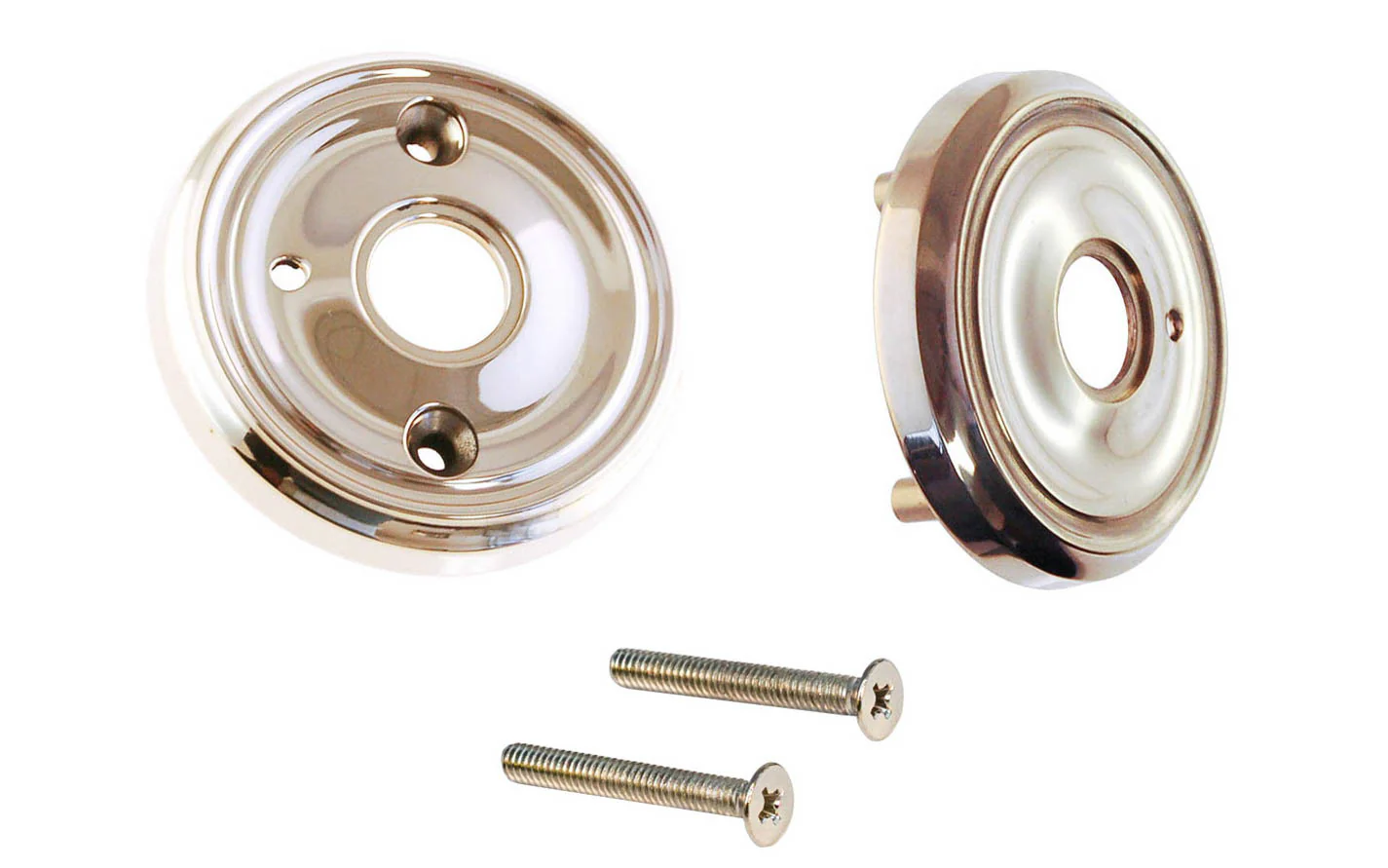 Classic Solid Brass Rosette Set ~ Privacy (Locking) - Image 4