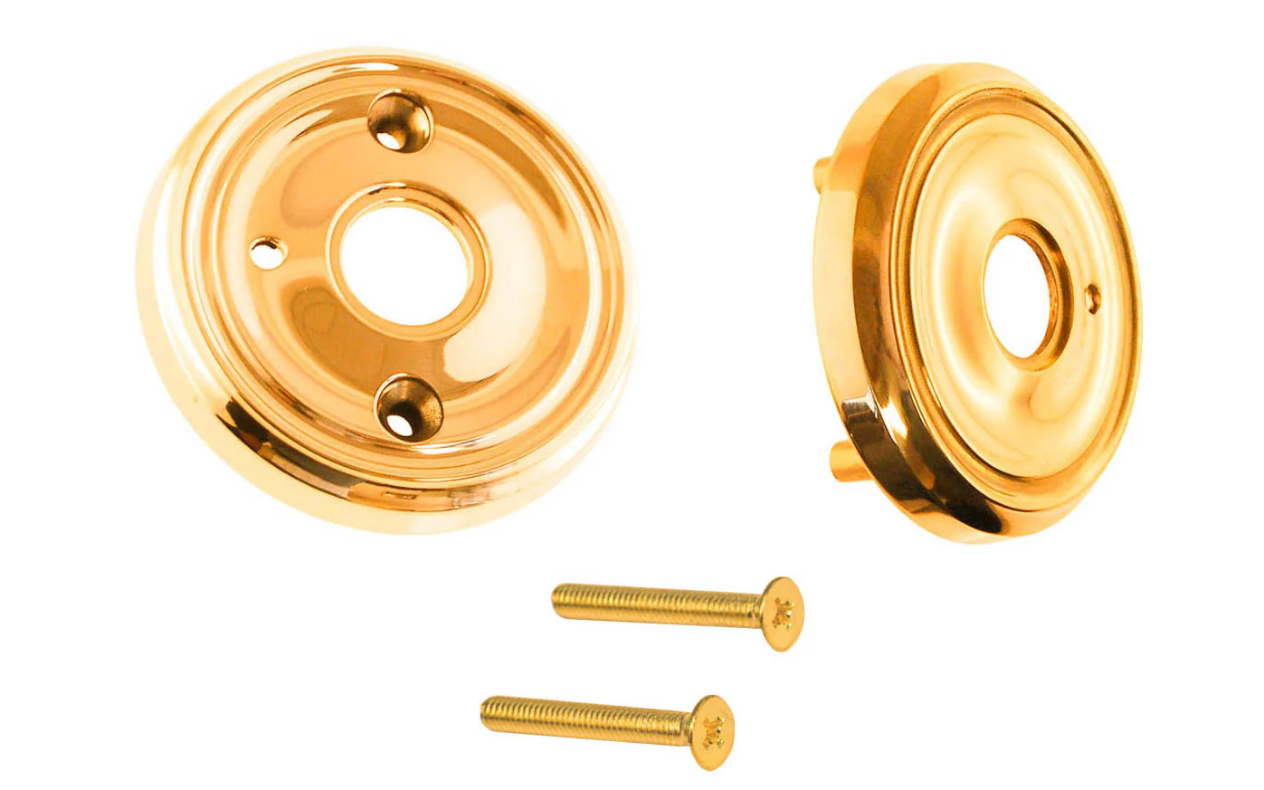 Classic Solid Brass Rosette Set ~ Privacy (Locking) - Image 5
