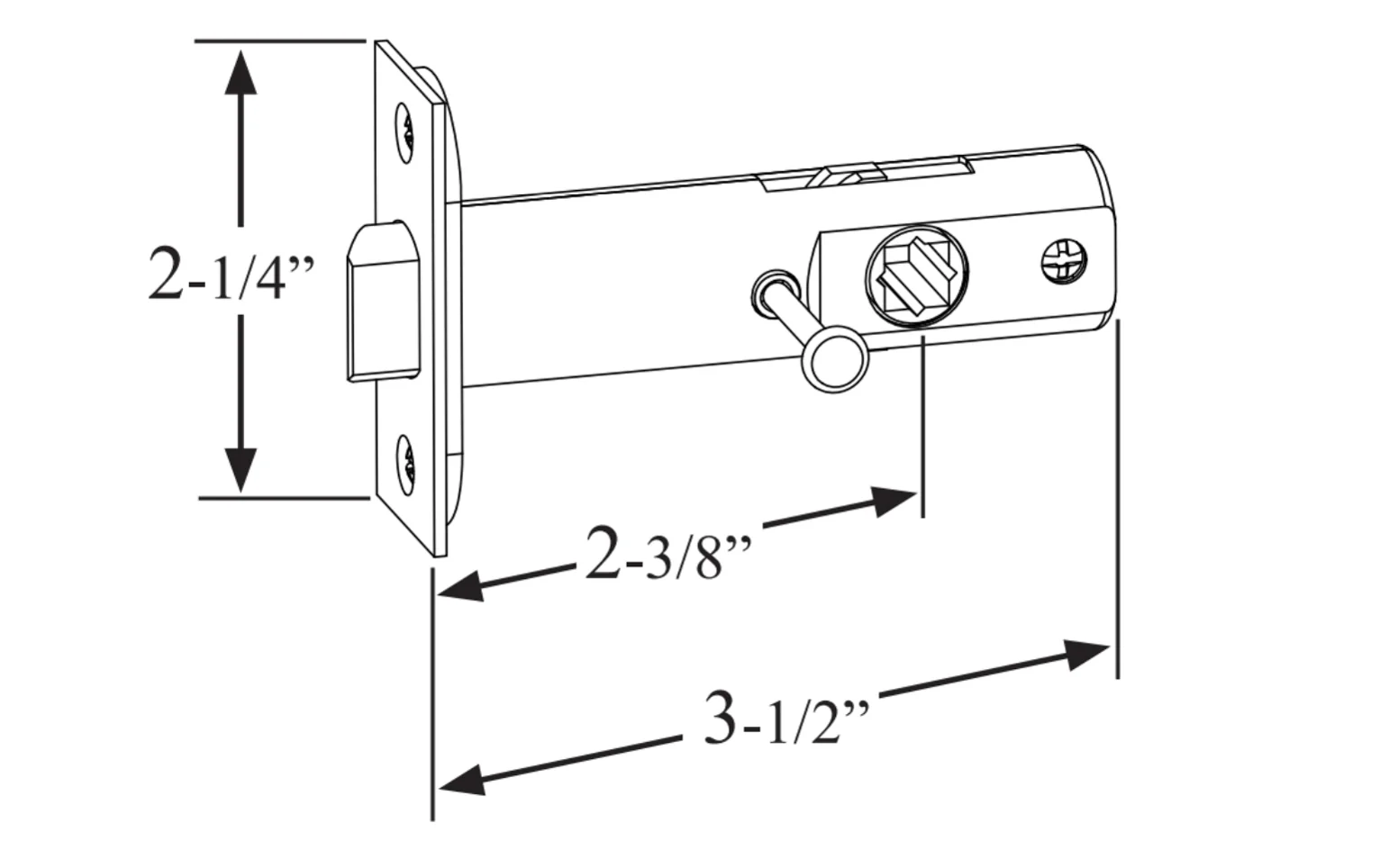 Classic Spring Latch for Doors with Locking Pin (Privacy) ~ 2-3/8" Backset - Image 3