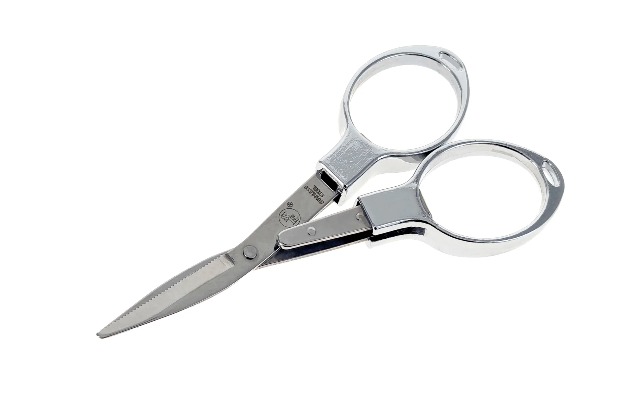Compact Folding Scissors with Serration