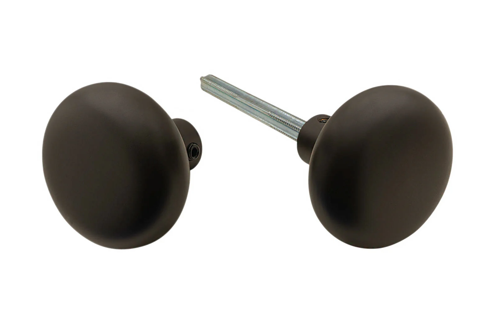 Pair of Solid Brass Core Classic Smooth Doorknobs - Image 2