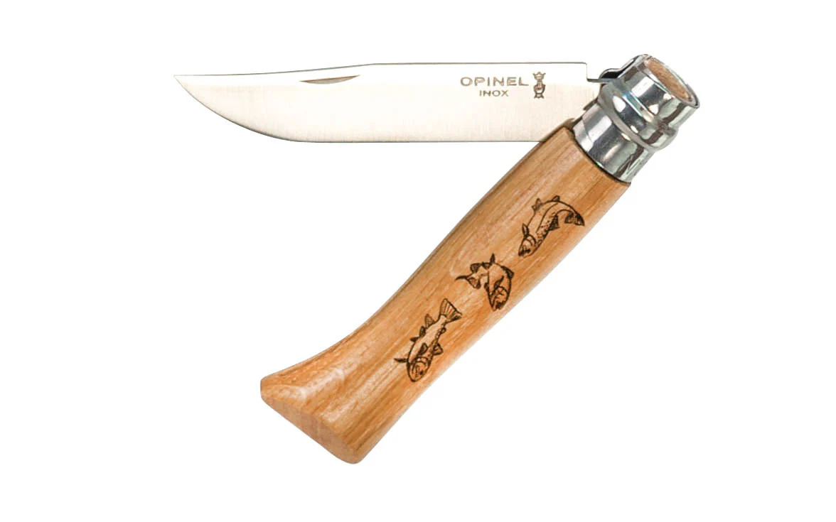 Opinel Stainless Steel Knife ~ Decorated "Fish" Handle - Image 2