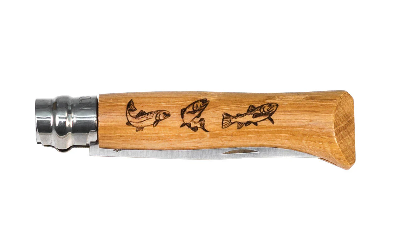 Opinel Stainless Steel Knife ~ Decorated "Fish" Handle - Image 3